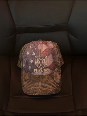American Flag Ram Camouflage Hat